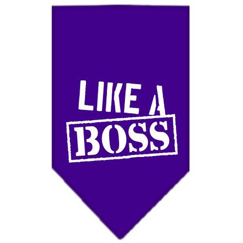 Like a Boss Screen Print Bandana Purple Small